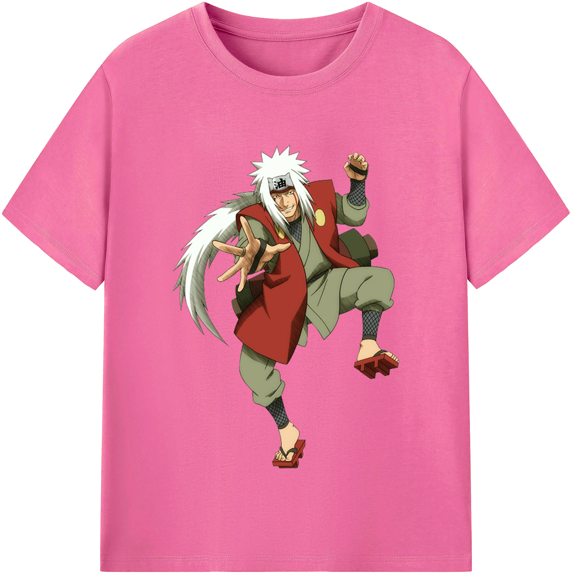 （画像用） NARUTO -ナルト- 自来也（じらいや） Jiraiya レディースカジュアルプリントTシャツ（綿100％）